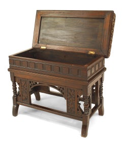 English Victorian Mahogany Bench