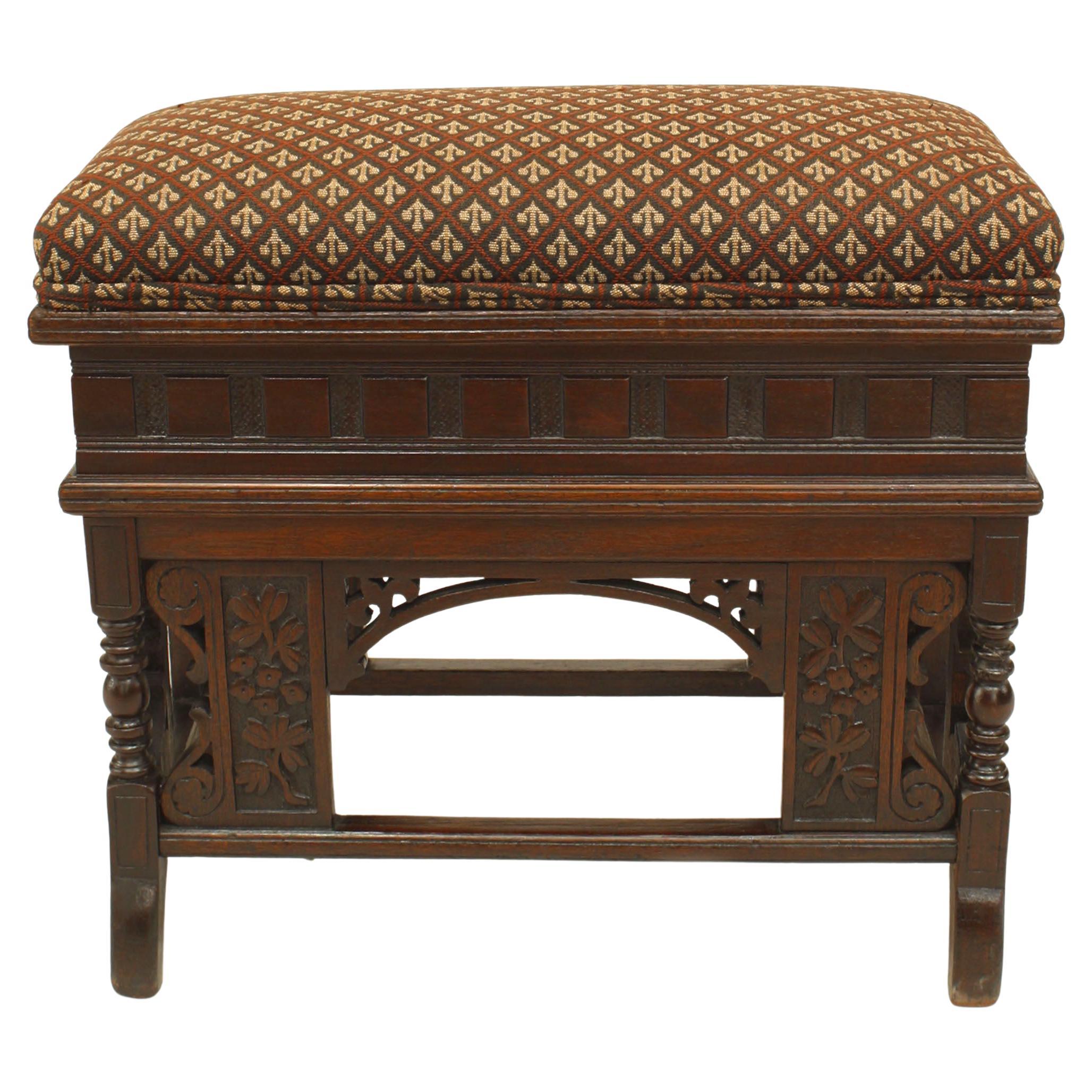 English Victorian Mahogany Bench