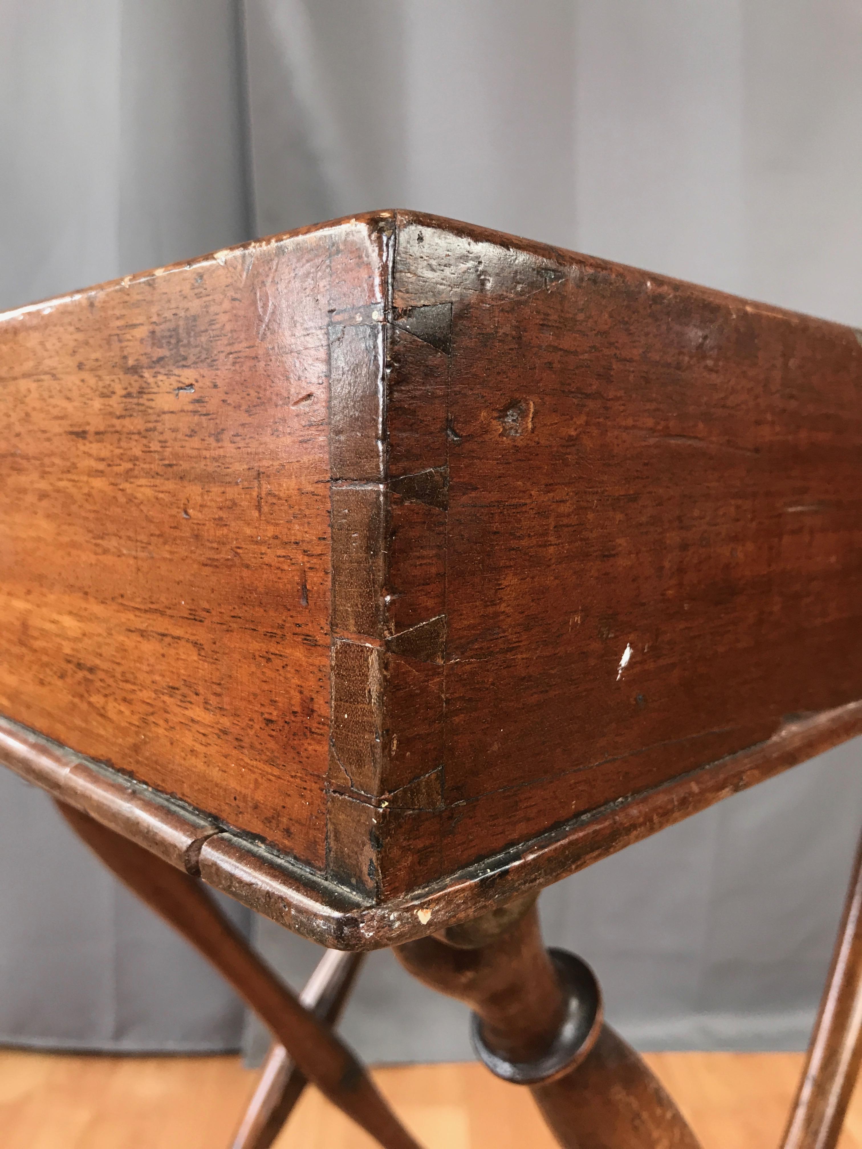 English Victorian Mahogany Butler’s Tray Table with Folding Base 7