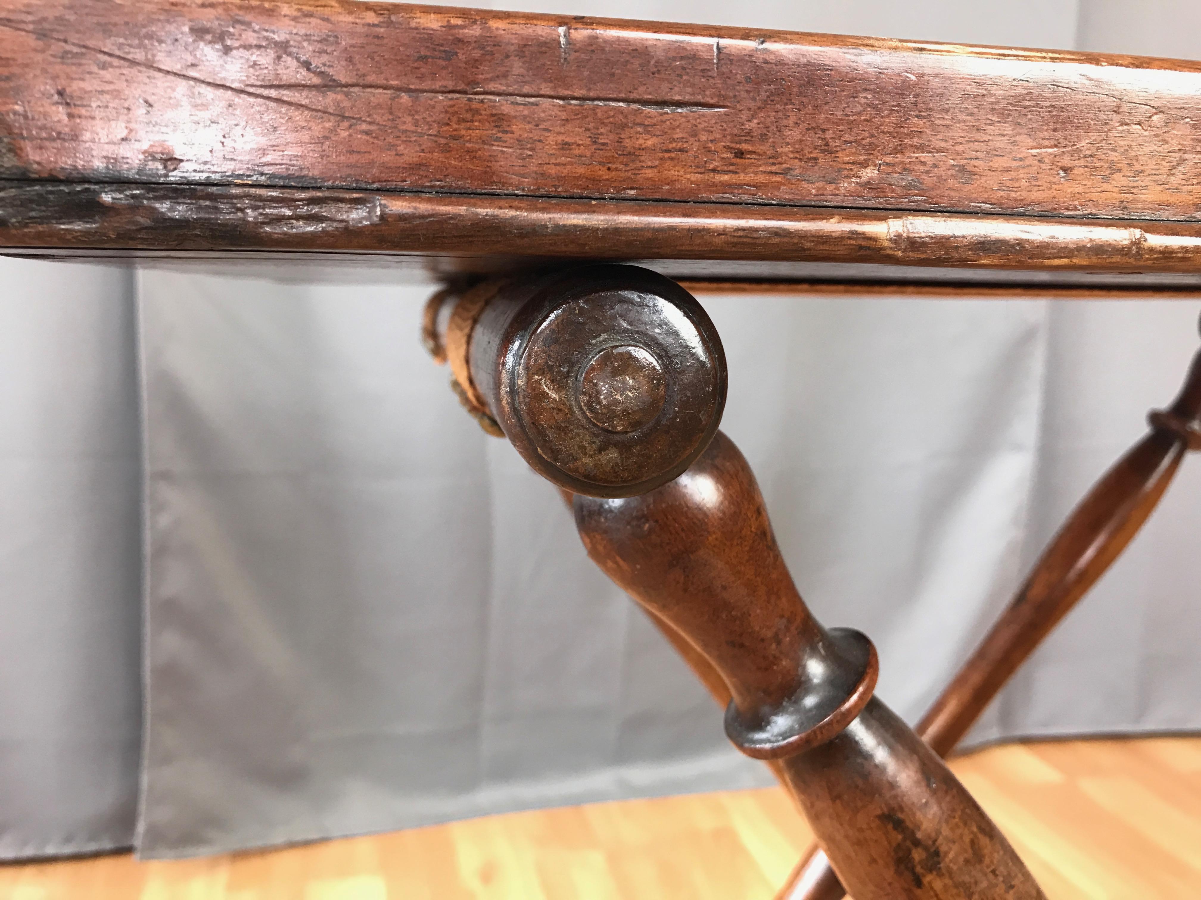 English Victorian Mahogany Butler’s Tray Table with Folding Base 13