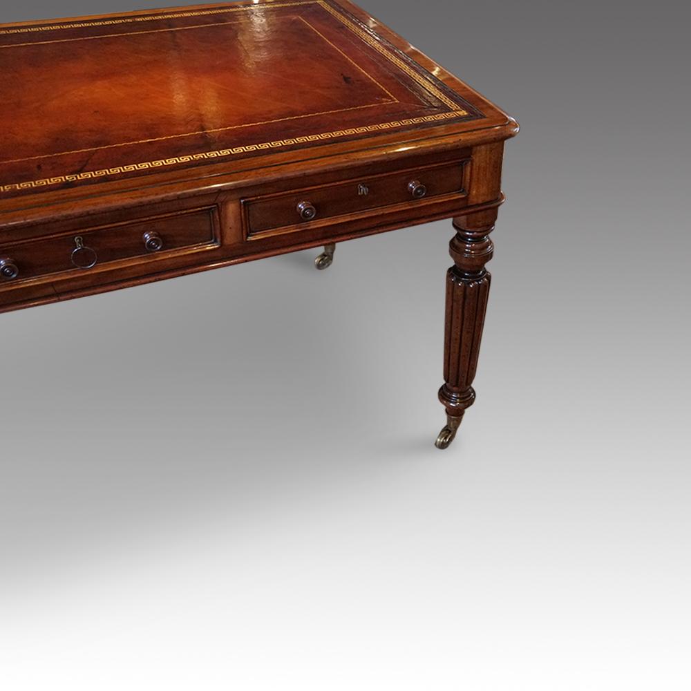 Mid-19th Century English Victorian Mahogany Country Estate Library Table, circa 1865