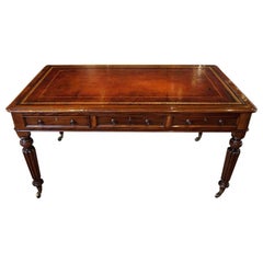 English Victorian Mahogany Country Estate Library Table, circa 1865