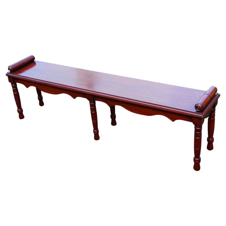 English Victorian Mahogany Six Legged Hall Bench at 1stDibs