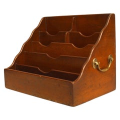 English Victorian Mahogany Letter Holder
