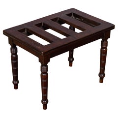 English Victorian Mahogany Luggage Rack with Turned Legs, circa 1880