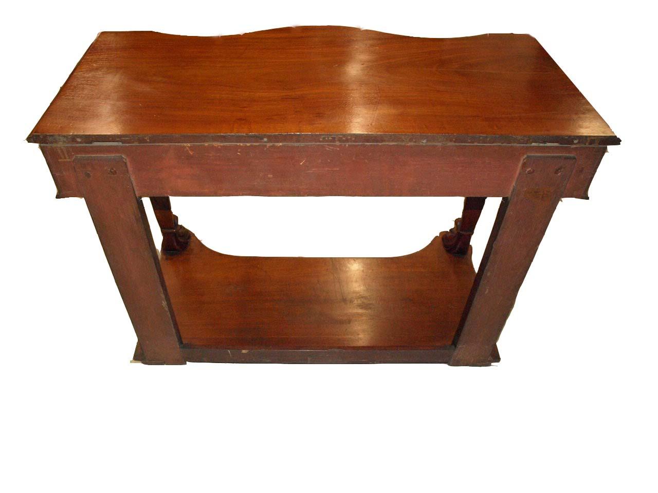 English Victorian Mahogany Serpentine Console Table 5