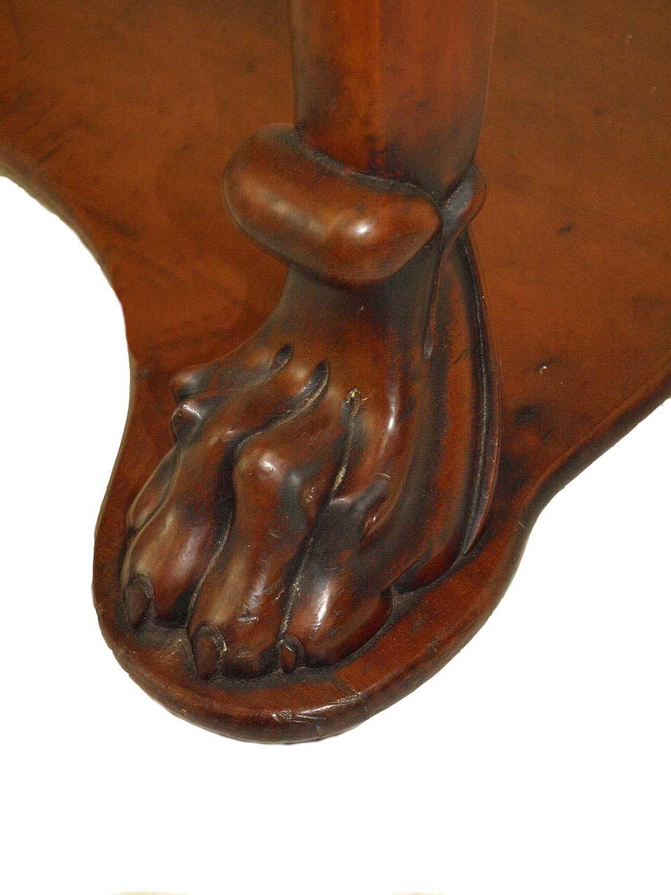 Mid-19th Century English Victorian Mahogany Serpentine Console Table