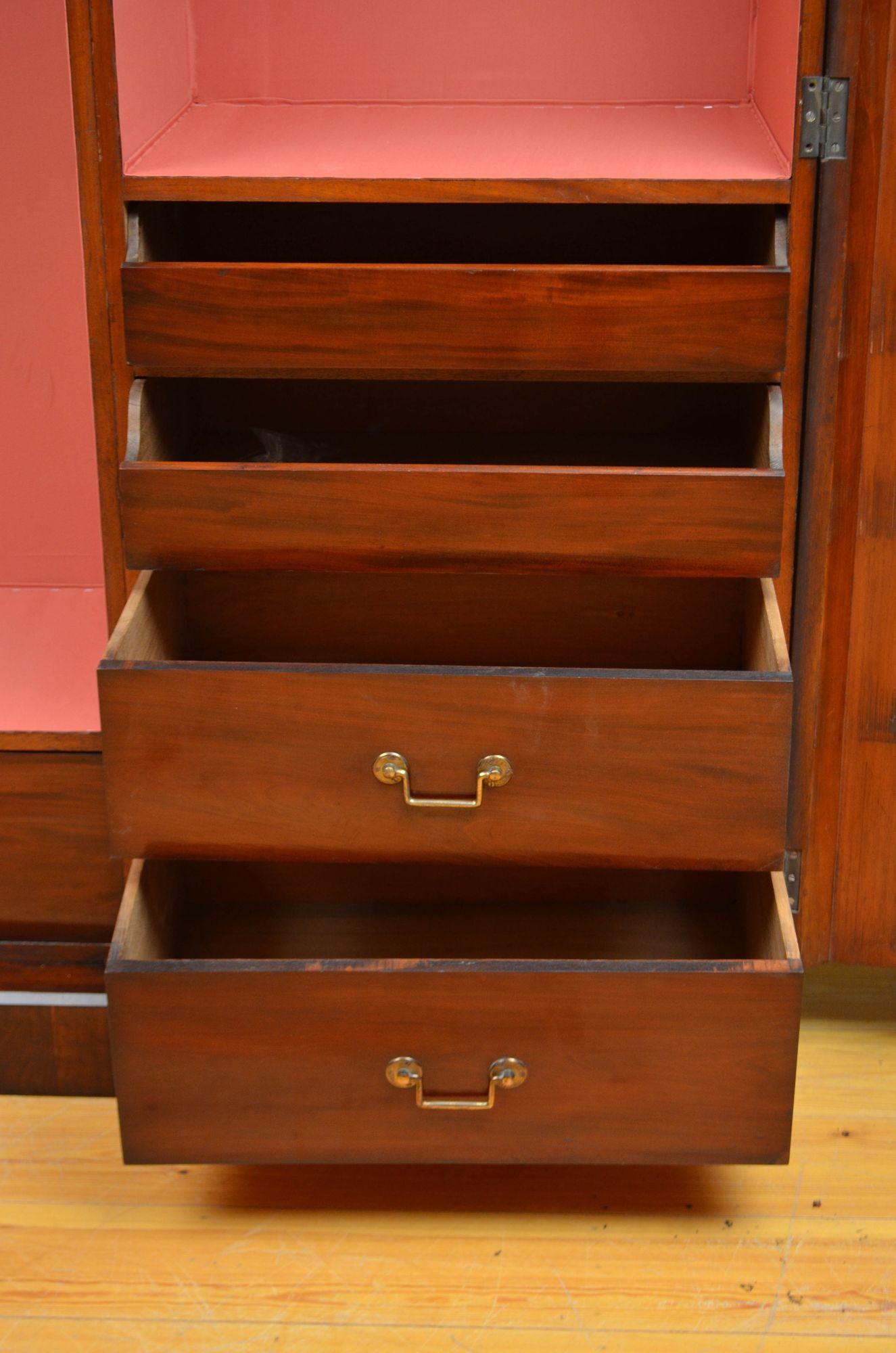English Victorian Mahogany Two Door Wardrobe 7