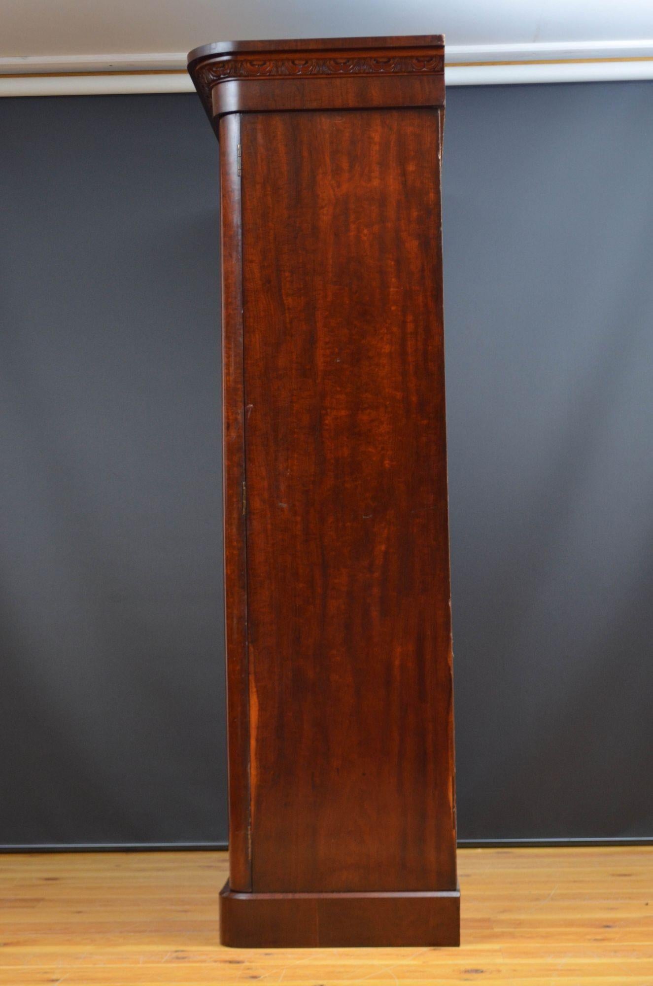 English Victorian Mahogany Two Door Wardrobe 9