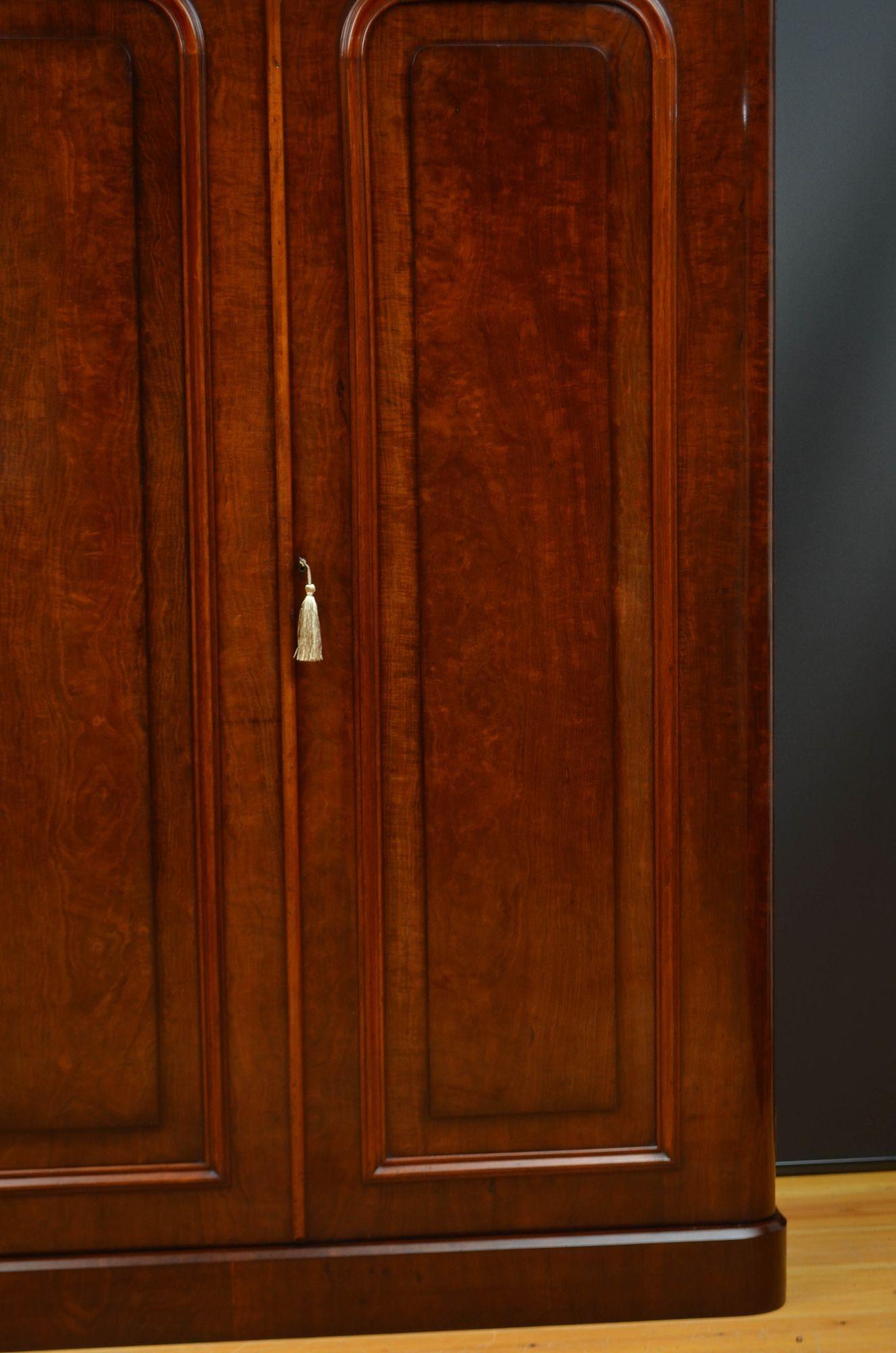 English Victorian Mahogany Two Door Wardrobe 4