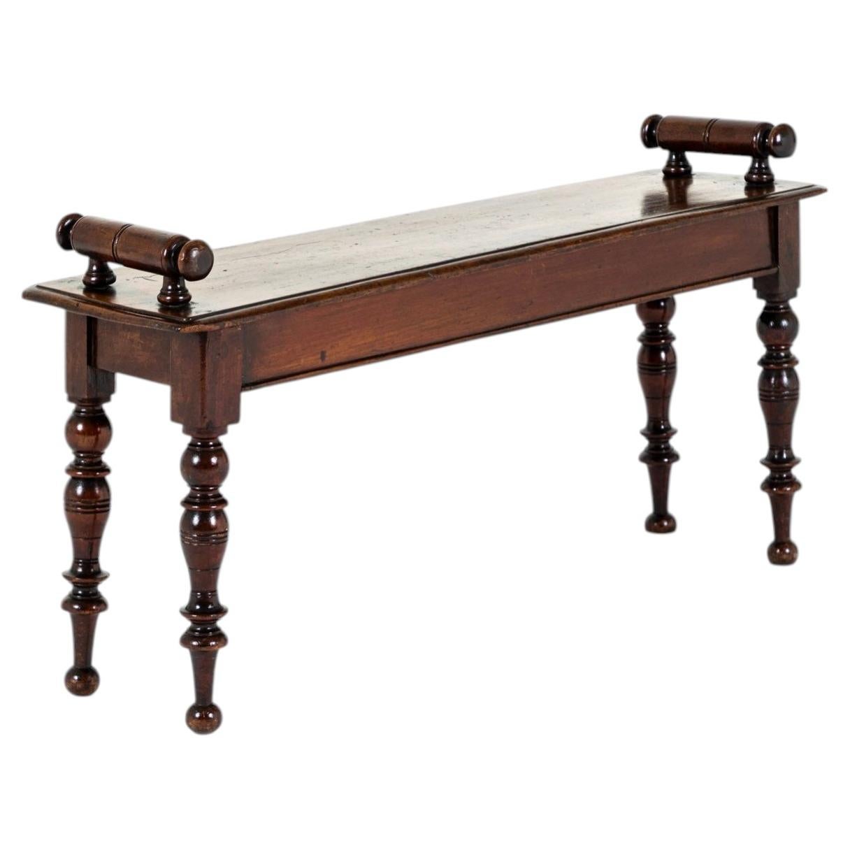 English Victorian Mahogany Window Seat Of Small Proportions