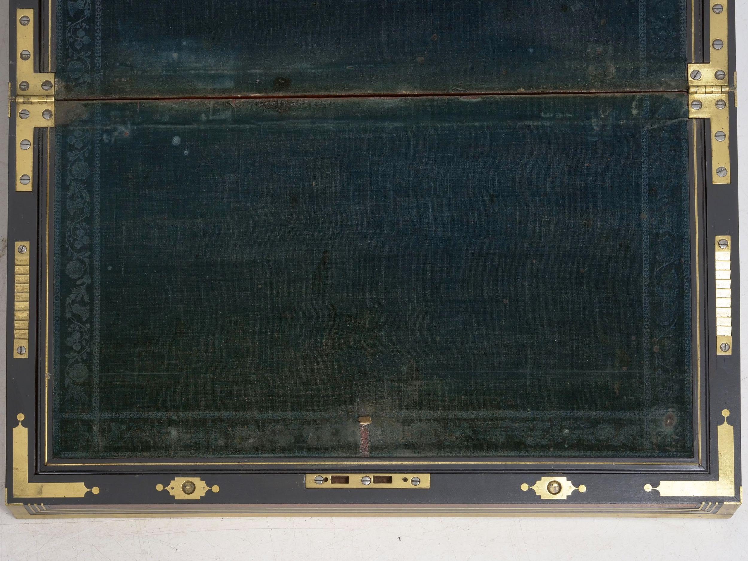 English Victorian Mahogany Writing Slope Desk with J. Bramah Locks, 19th Century 8