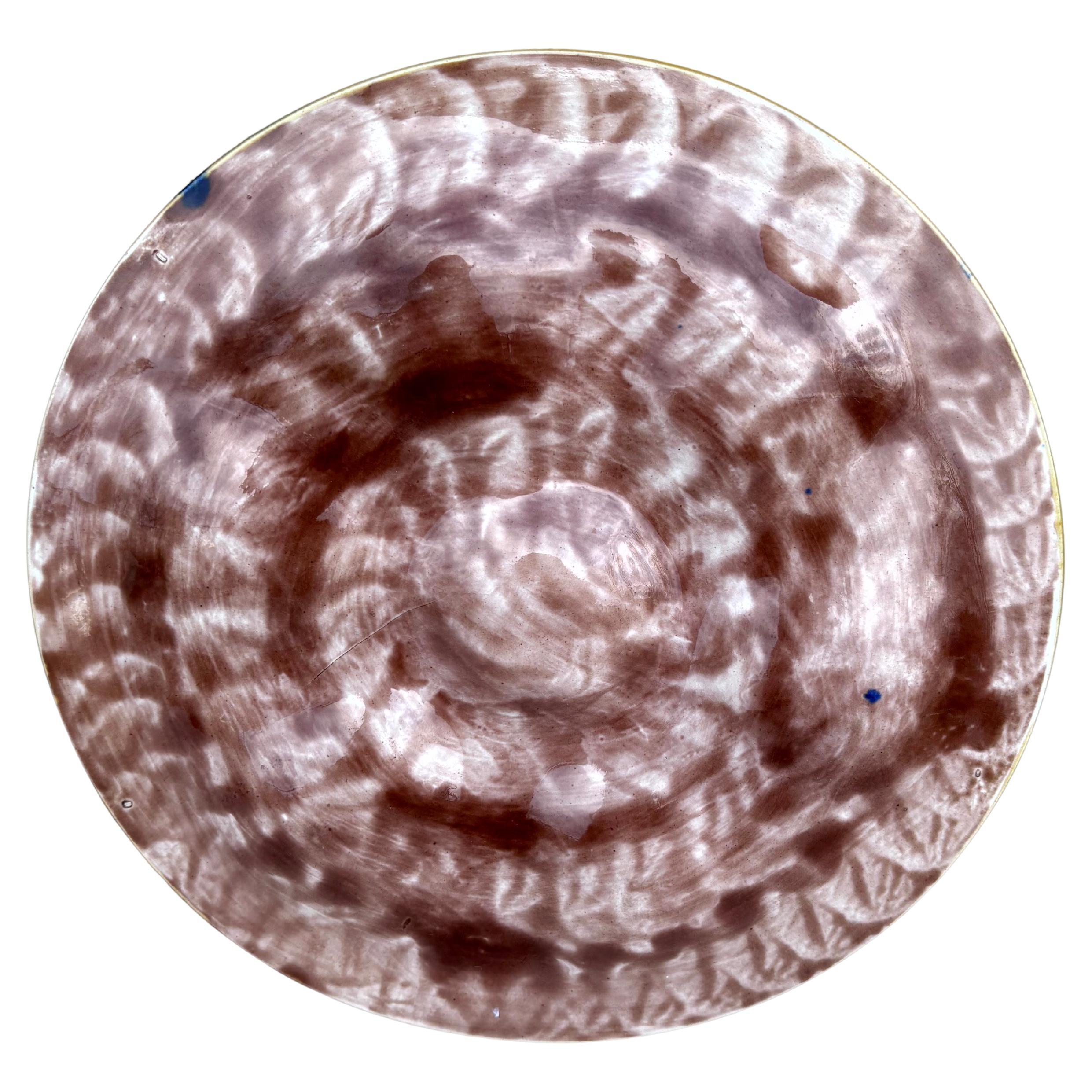 Late 19th Century English Victorian Majolica Oyster Plate, circa 1890 For Sale