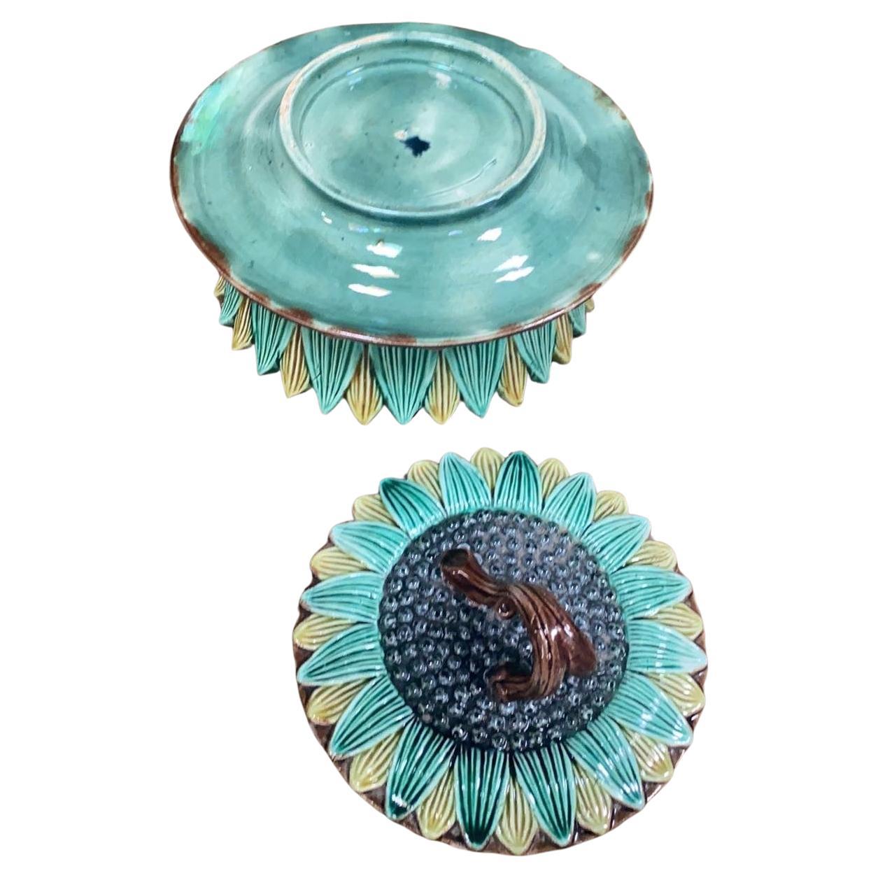 Englische viktorianische Majolika-Sonnenblumendose Holdcroft CIRCA 1890 (Spätes 19. Jahrhundert) im Angebot