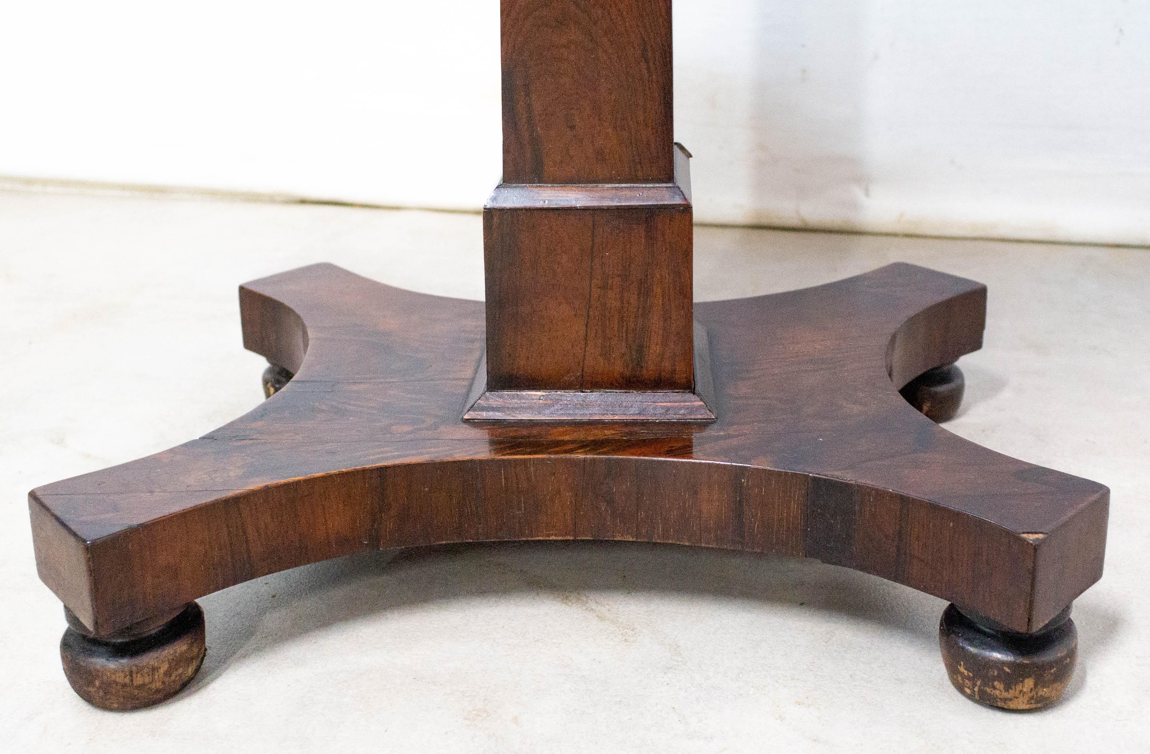 English Victorian Marquetry Sellette Side Table, Mid-19th Century 3