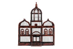 English Victorian Metal and Wood Birdcage