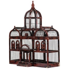 English Victorian Metal and Wood Birdcage