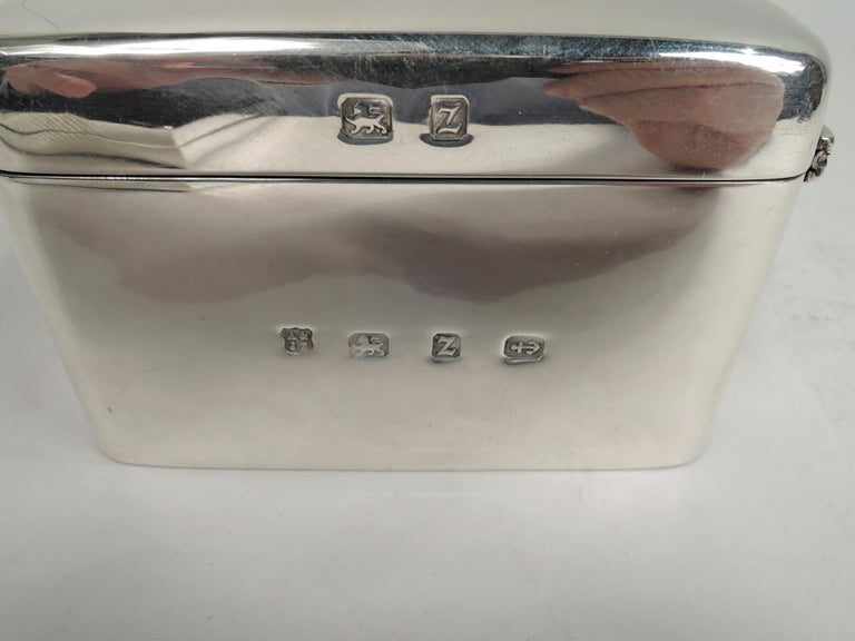 Late 19th Century English Victorian Modern Sterling Silver Box For Sale