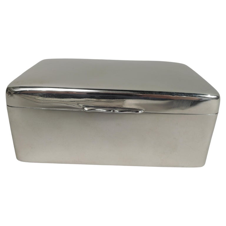 English Victorian Modern Sterling Silver Box For Sale