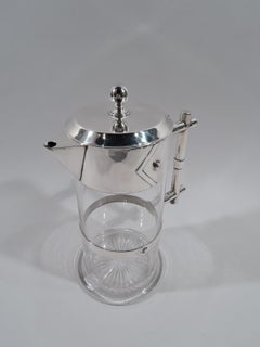 Englischer viktorianischer moderner Dekanter aus Sterlingsilber im Christopher Dresser-Stil