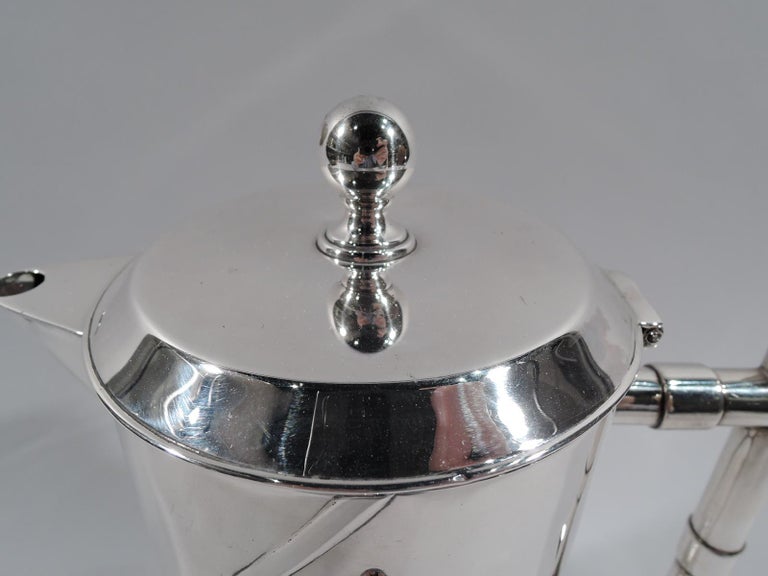 Late 19th Century English Victorian Modern Sterling Silver Decanter in Christopher Dresser Style For Sale