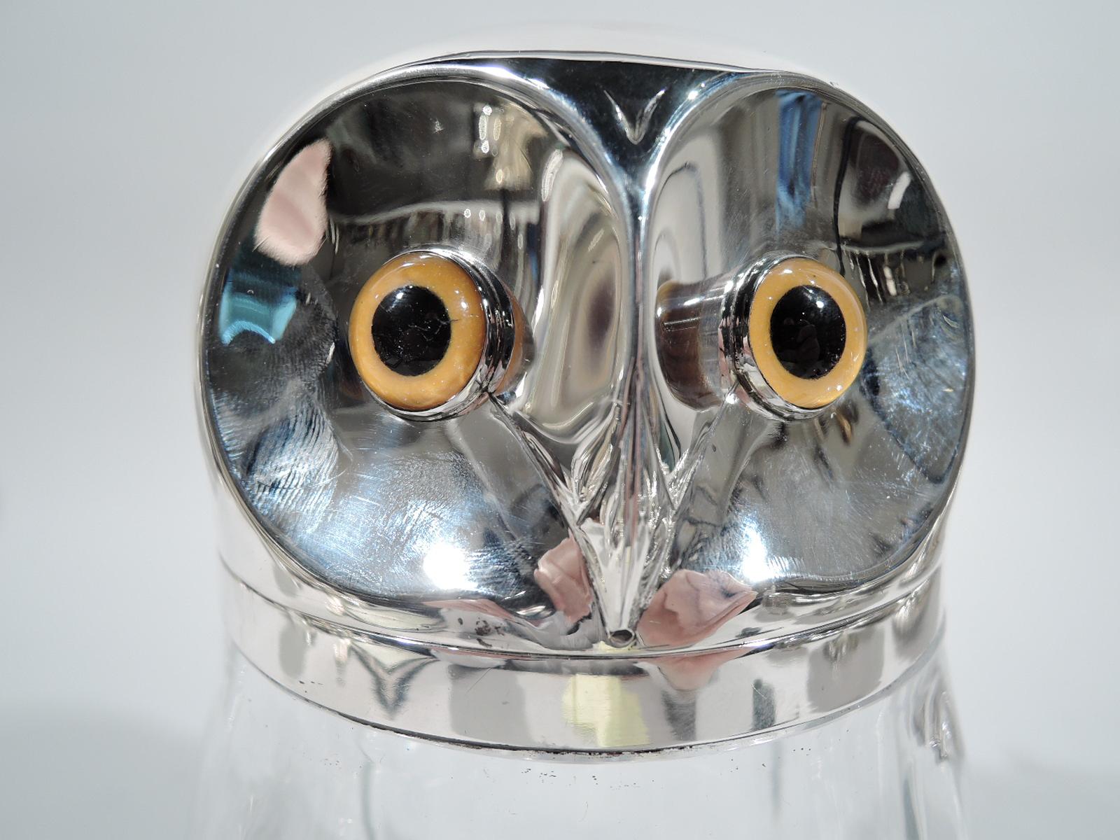 glass owl jar