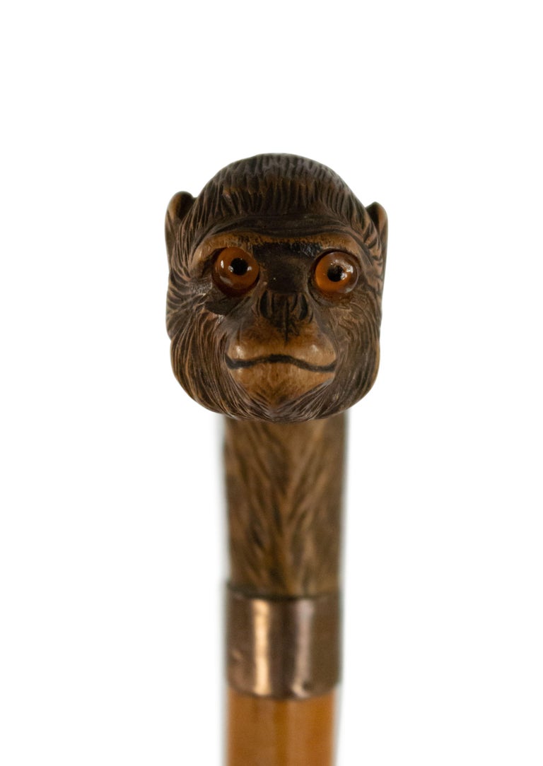 English Victorian Monkey Head Cane For Sale at 1stDibs | monkey walking  stick, monkey cane, cane monkey