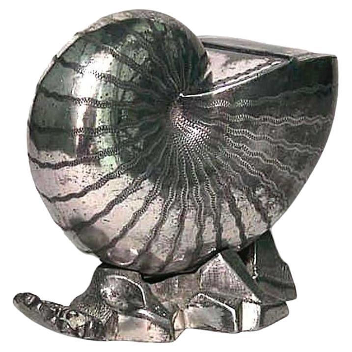 English Victorian Nautilus Shaped Silver Plate Spoon Warmer
