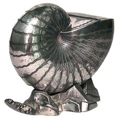 English Victorian Nautilus Shaped Silver Plate Spoon Warmer English Victorian Nautilus Shaped Silver Plate Spoon Warmer