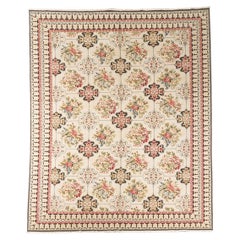 Antique English Victorian Needlepoint Rug