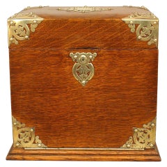 English Victorian Oak Tantalus Set
