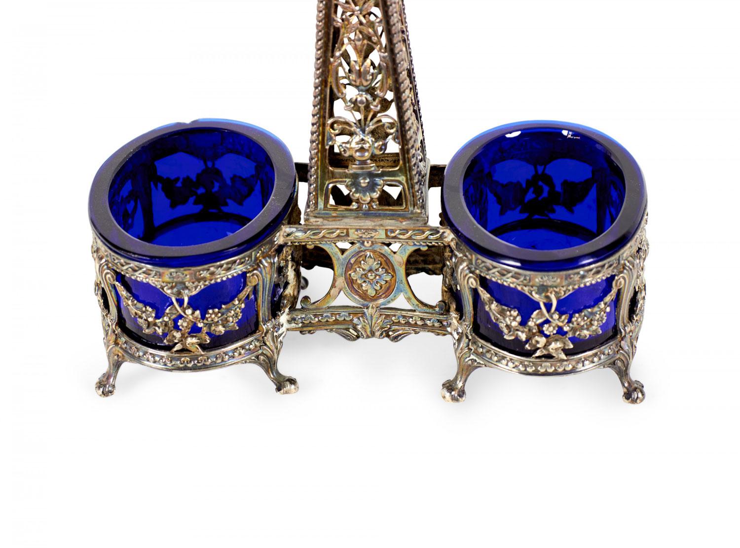 Englischer viktorianischer Obelisk-Silber-Salzkeller im Angebot 2