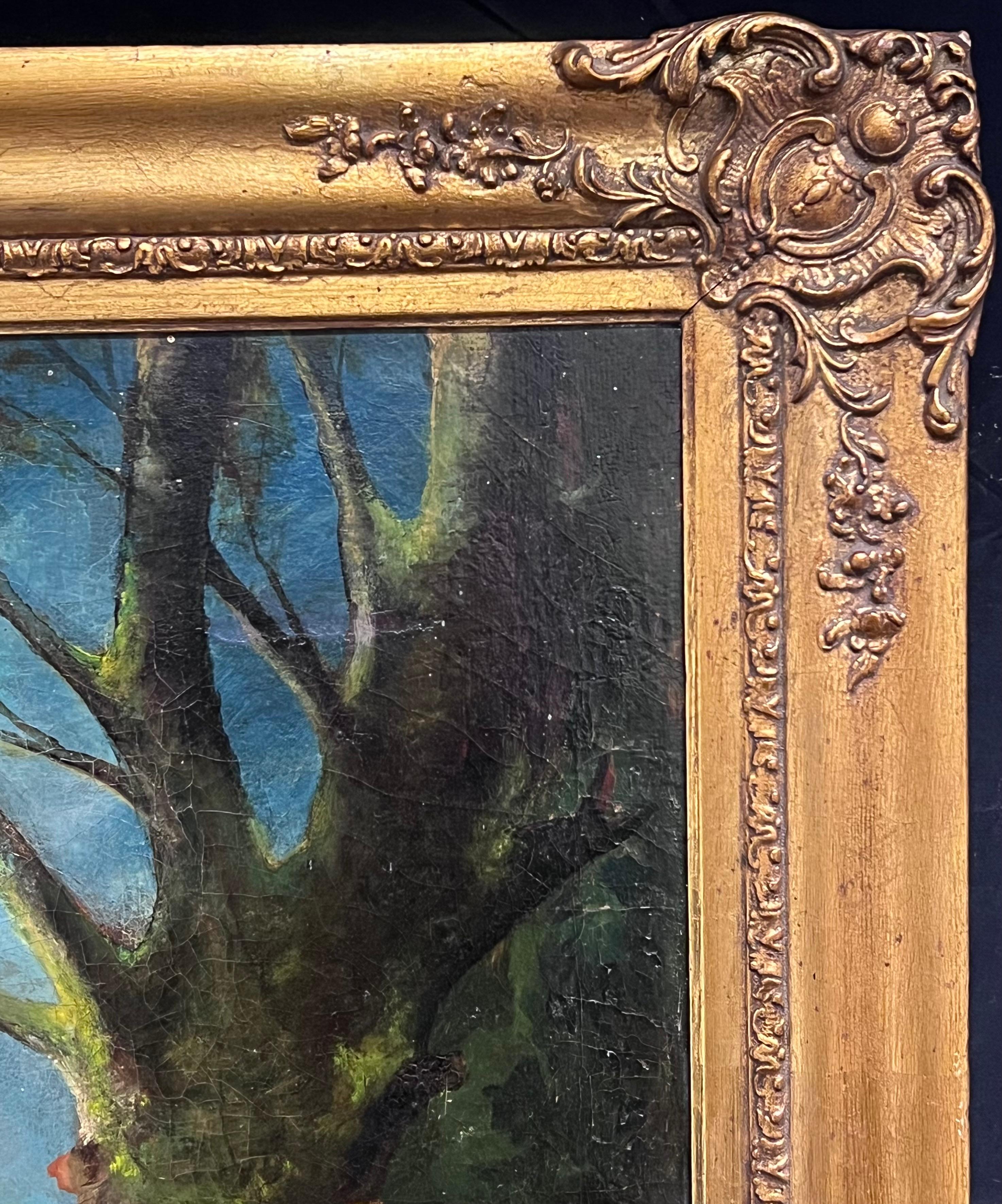 Pintura al óleo de arte deportivo inglés del siglo XIX Caballeros y leales perros de caza en venta 4