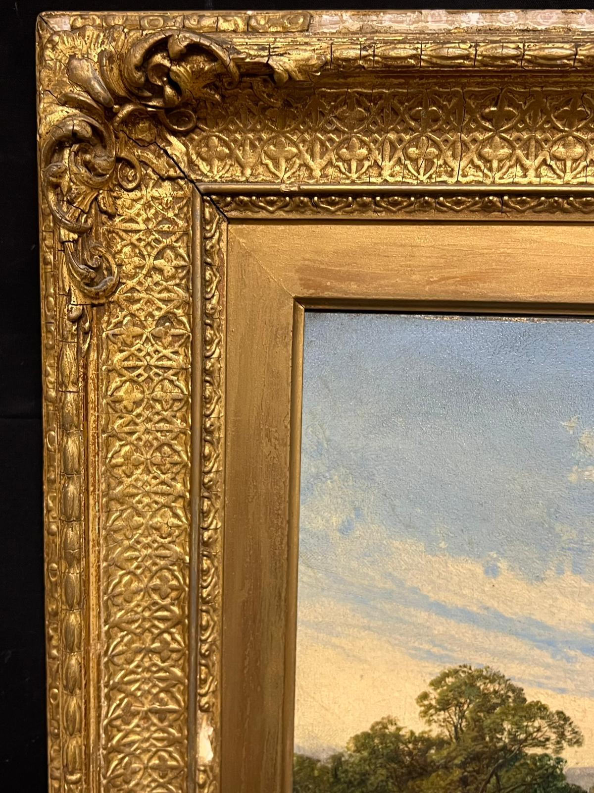 Early 19th Century Welsh Oil Painting Harvest Time Loading Haycart Mountains For Sale 7