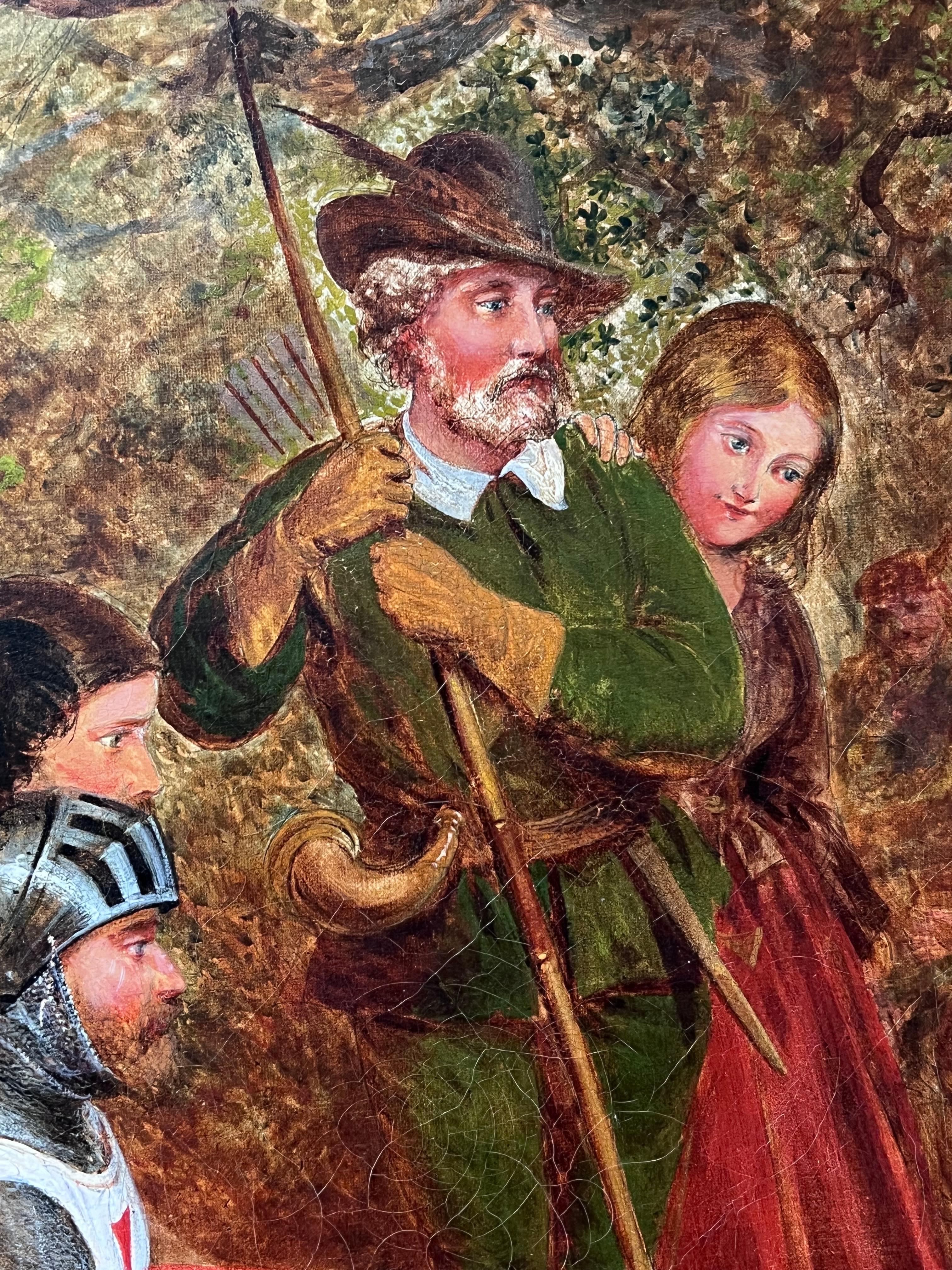 Großes englisches viktorianisches Ölgemälde des 19. Jahrhunderts Robin Hood & Merry Men, Robin Hood im Angebot 6