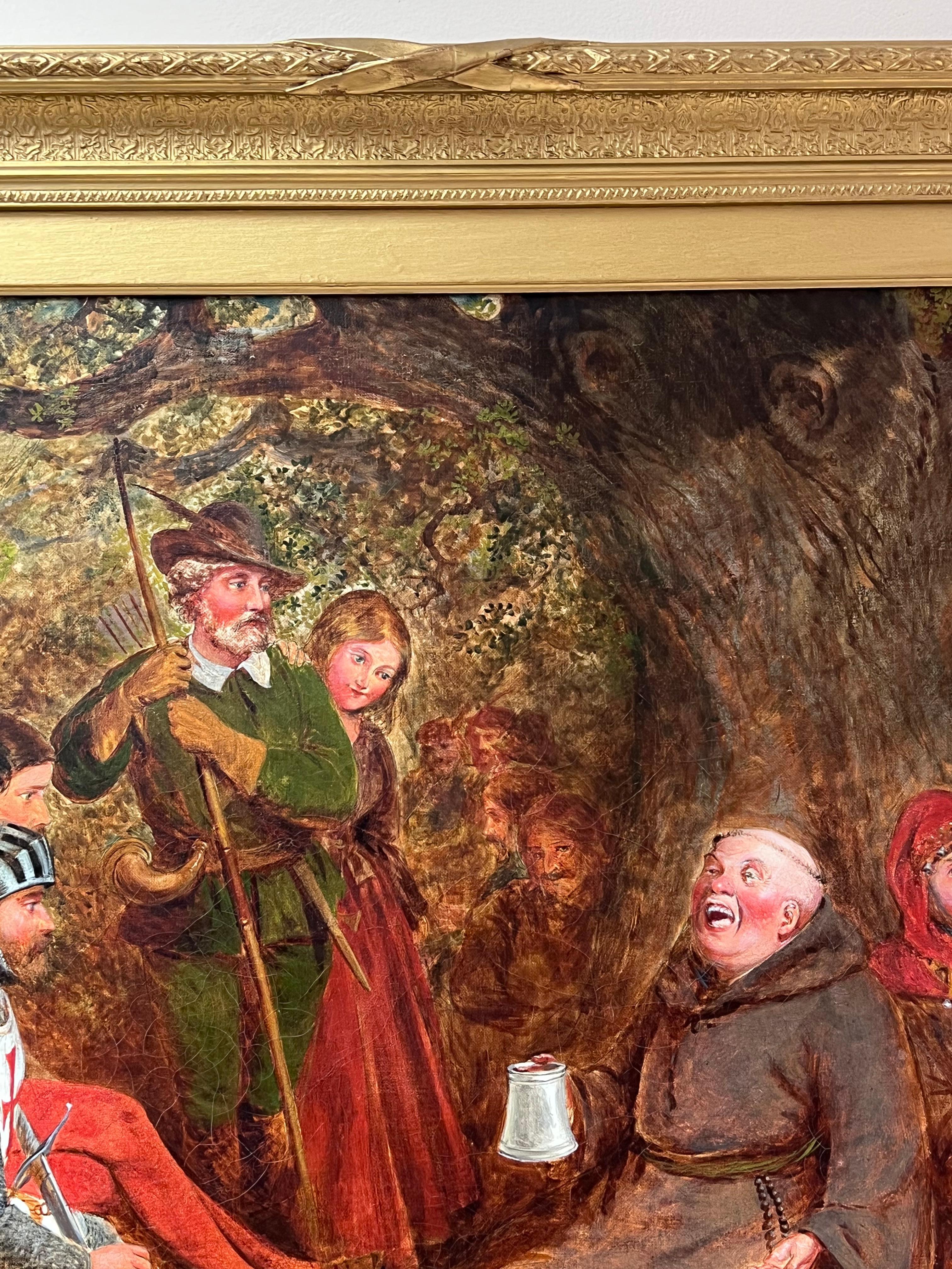 Großes englisches viktorianisches Ölgemälde des 19. Jahrhunderts Robin Hood & Merry Men, Robin Hood im Angebot 8