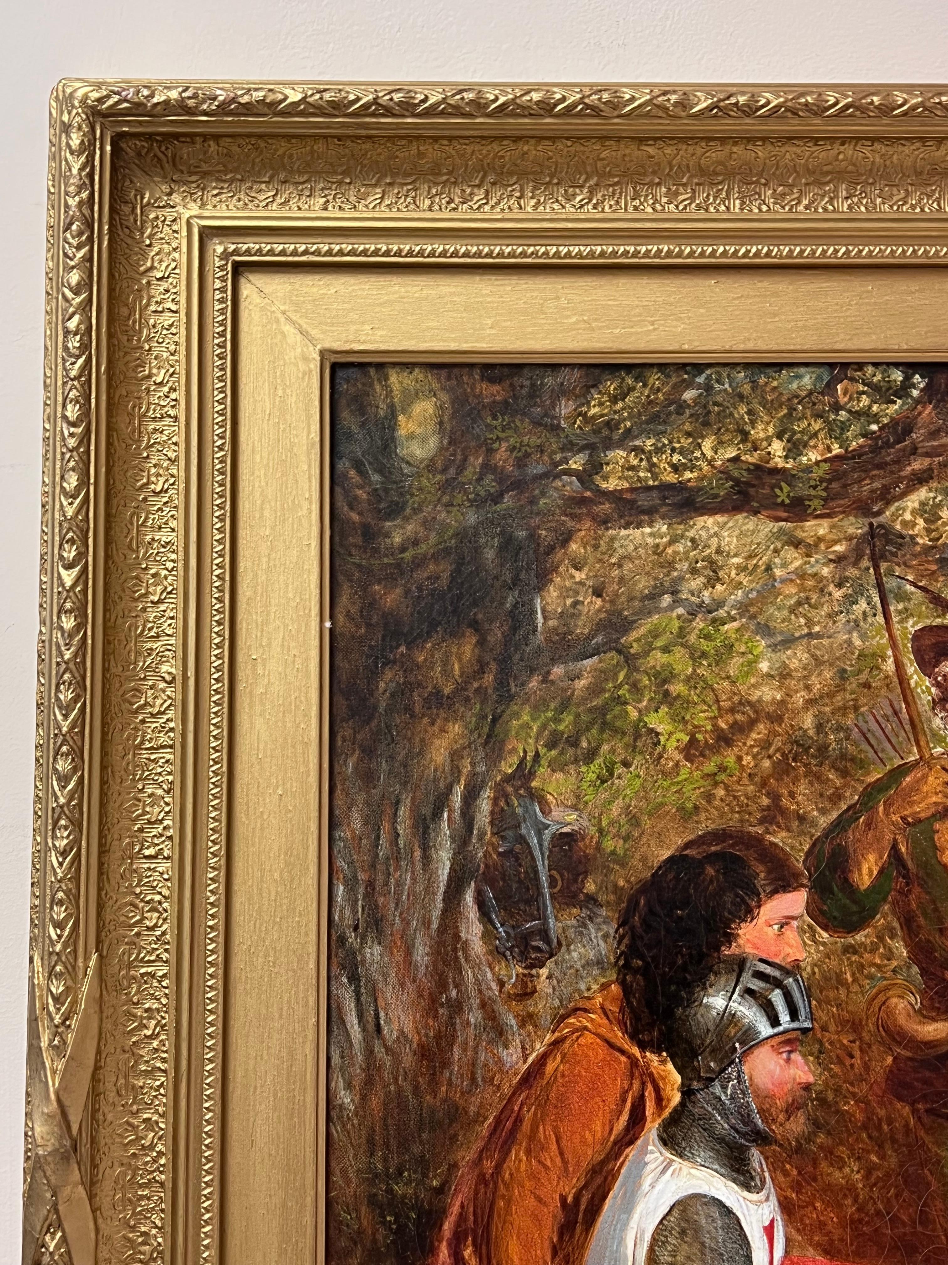 Großes englisches viktorianisches Ölgemälde des 19. Jahrhunderts Robin Hood & Merry Men, Robin Hood im Angebot 9