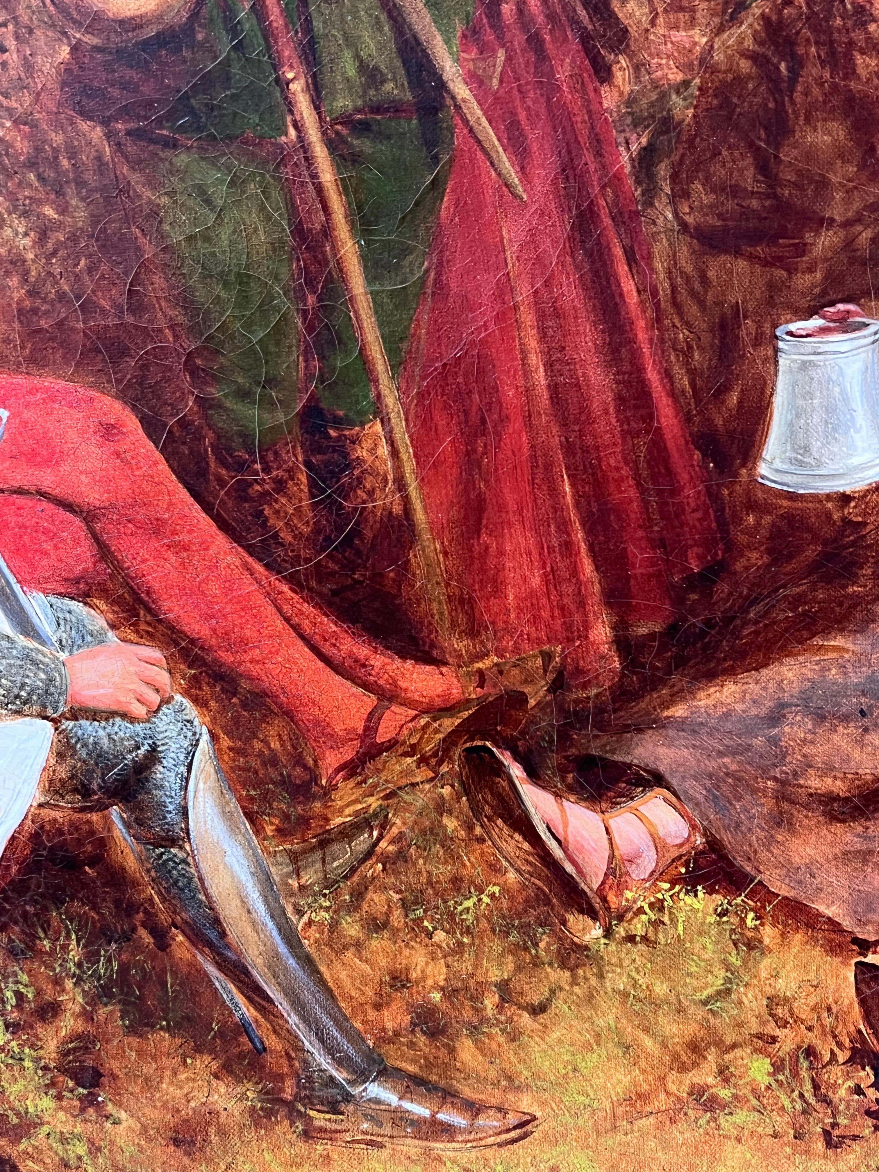 Großes englisches viktorianisches Ölgemälde des 19. Jahrhunderts Robin Hood & Merry Men, Robin Hood im Angebot 3