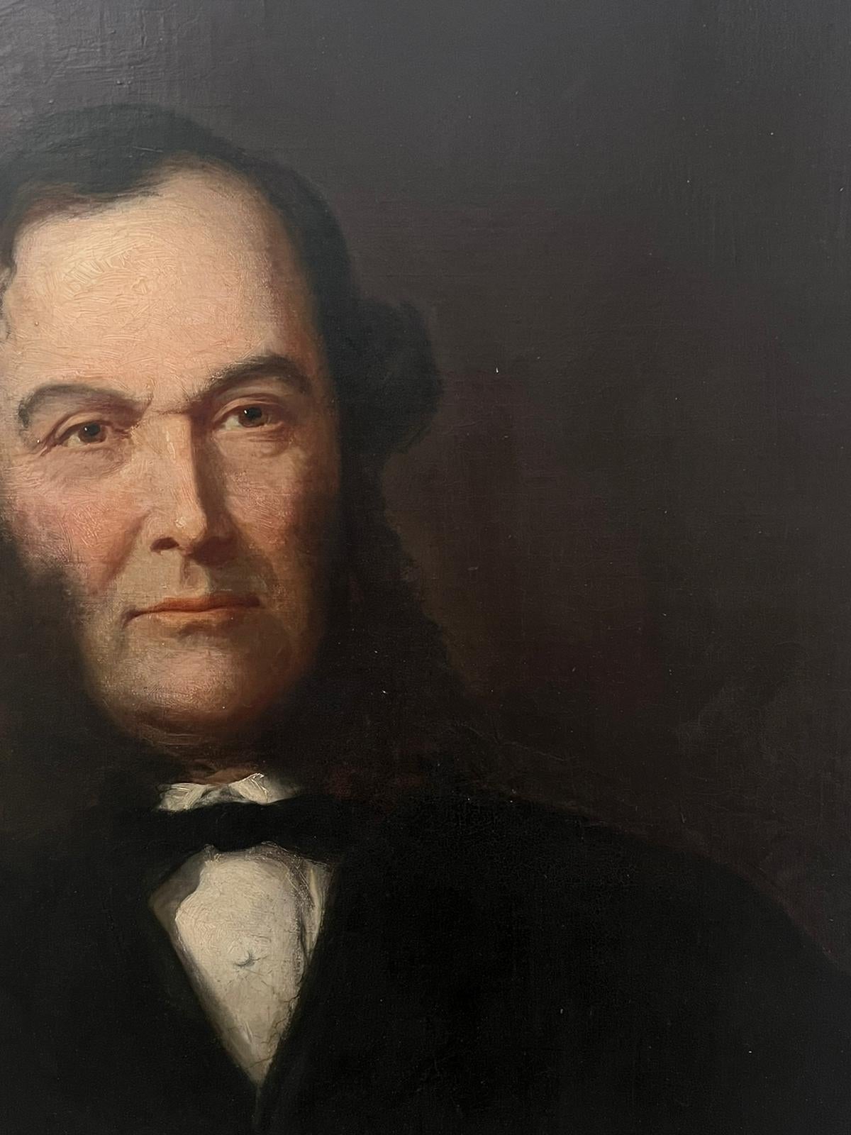 Pittura ad olio inglese vittoriana Ritratto di un avvocato gentiluomo del Somerset - Portrait Painting Nero di English Victorian Oil 