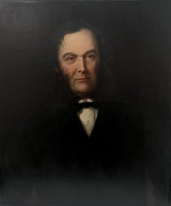 Victorian English Oil Painting Portrait of a Solicitor Gentleman from Somerset