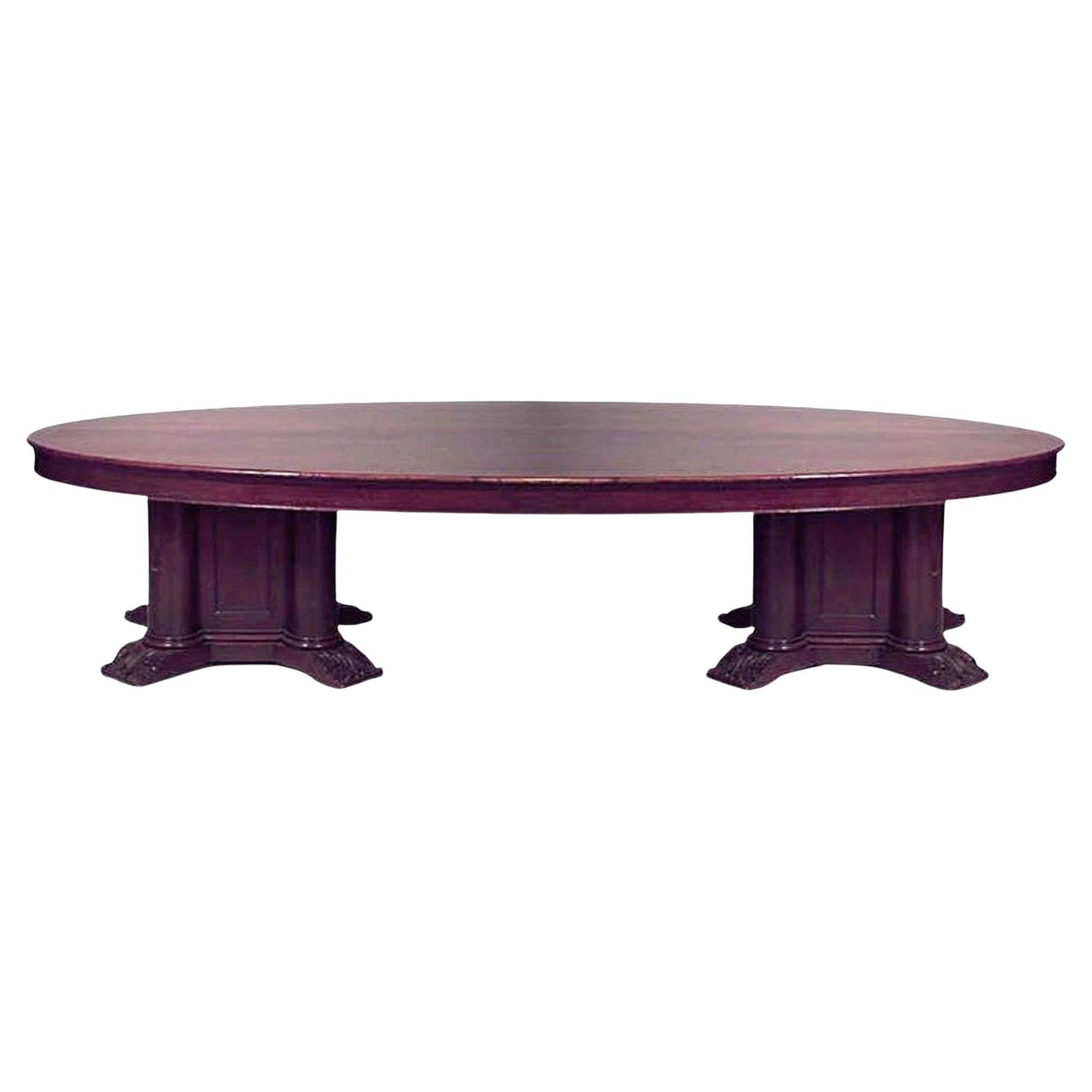 Table de conférence ovale victorienne anglaise