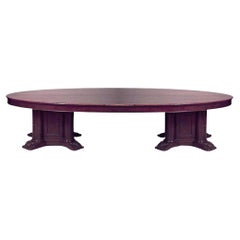 Antique English Victorian Oval Mahogany Conference Table
