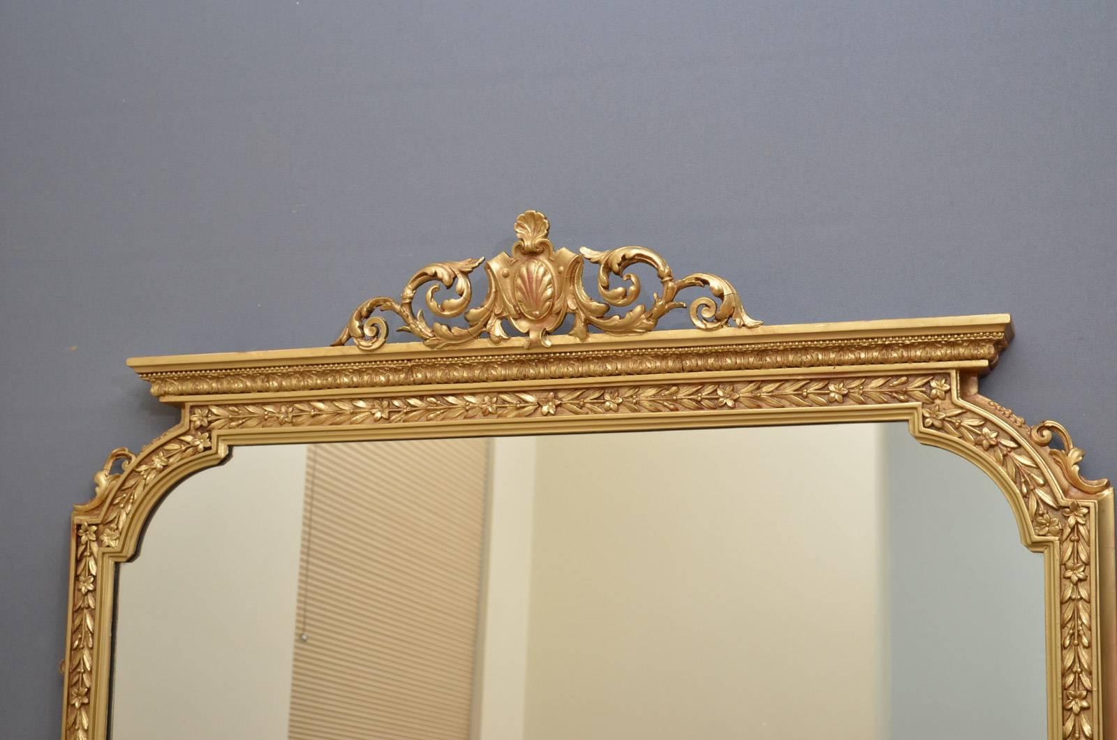 Late 19th Century English Victorian Overmantel Mirror