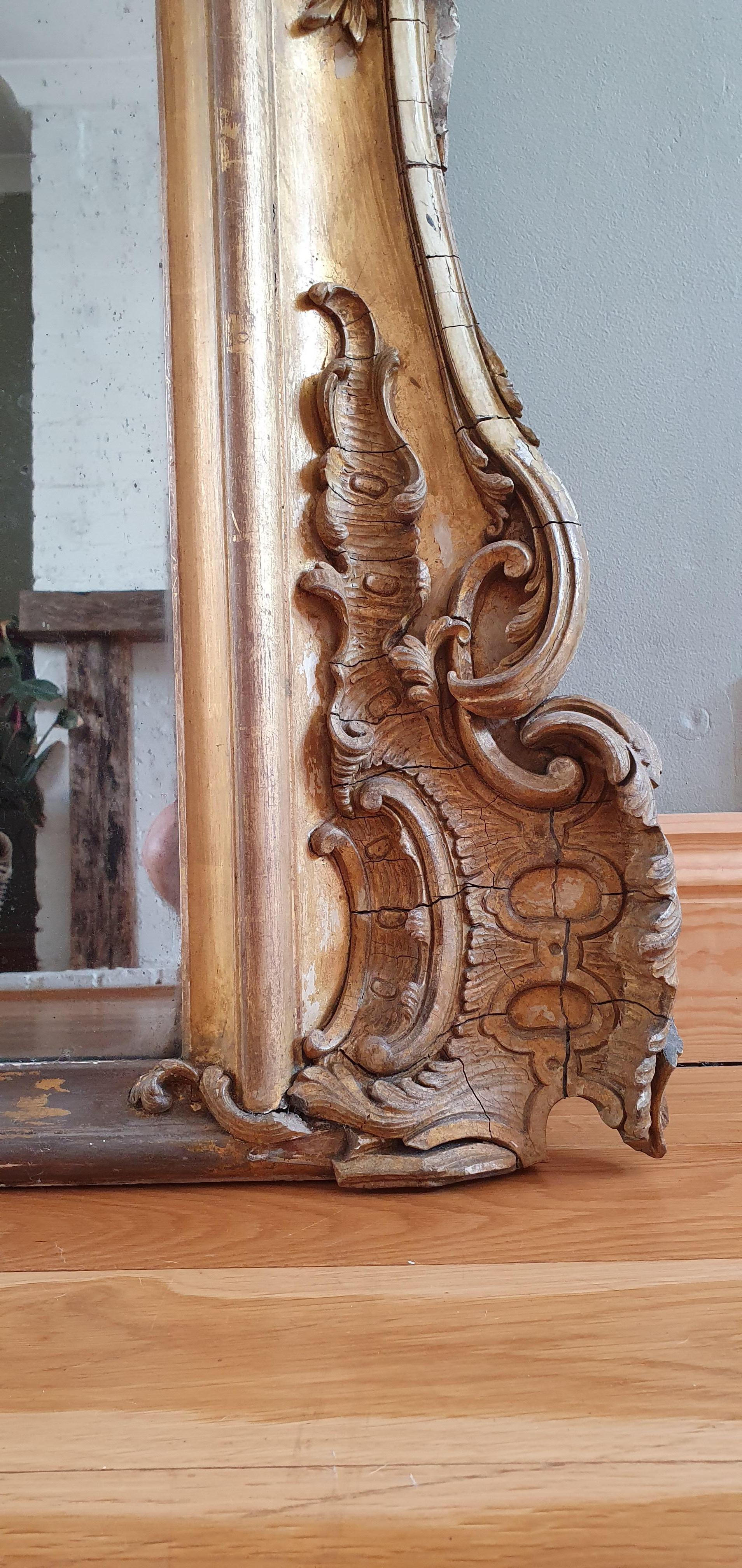 Mid-19th Century English Victorian Overmantel Mirror For Sale