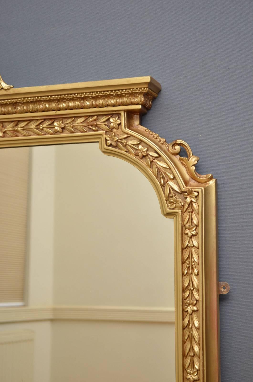 English Victorian Overmantel Mirror 1