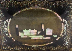 Englische viktorianische Pappmaché-Schachtel