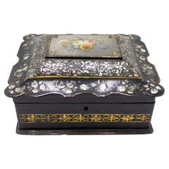English Victorian Papier Mache Box