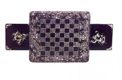 English Victorian Papier Mache Chess/Checkers Game Table