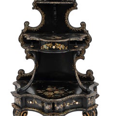 English Victorian Papier Mache Etagere