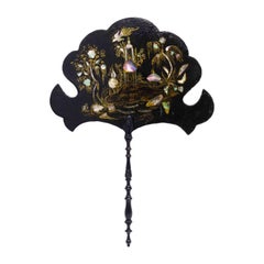 English Victorian Papier-Mache Fan
